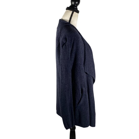 Barefoot Dreams CozyChic Lite Cardigan Wrap XXS/XS Navy Blue w/ pockets Long lin - Picture 3 of 10